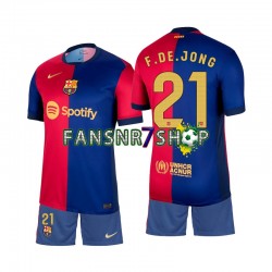 FC Barcelona fußball trikot Frenkie de Jong 21 Kinder Heim 2024-2025 Kurzarm