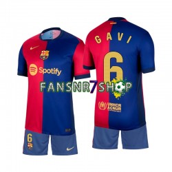 FC Barcelona fußball trikot Gavi 6 Kinder Heim 2024-2025 Kurzarm
