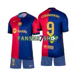 FC Barcelona fußball trikot Lewandowski 9 Kinder Heim 2024-2025 Kurzarm