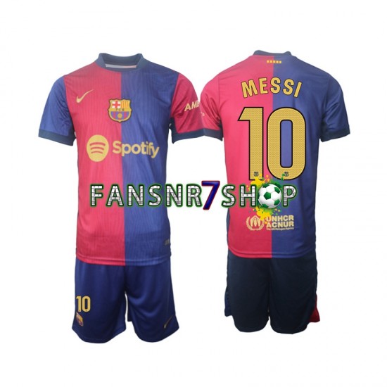 FC Barcelona fußball trikot Lionel Messi 10 Kinder Heim 2024-2025 Kurzarm