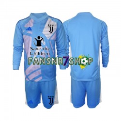 Juventus Turin fußball trikot Torhüter Kinder Heim Blau 2024-2025 Langarm