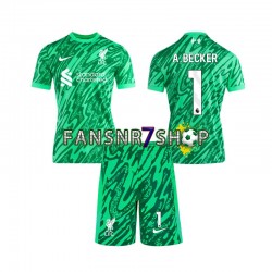 Liverpool fußball trikot Alisson Becker 1 Torhüter Kinder Auswärts 2024-2025 Kurzarm