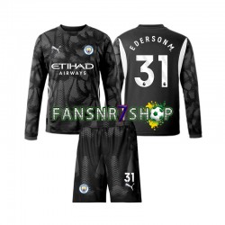 Manchester City fußball trikot Ederson Moraes 31 Torhüter Kinder Viertes 2024-2025 Langarm