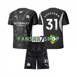 Manchester City fußball trikot Ederson Moraes 31 Torhüter Kinder Viertes 2024-2025 Kurzarm