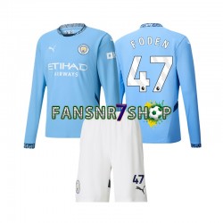 Manchester City fußball trikot Phil Foden 47 Kinder Heim 2024-2025 Langarm