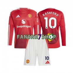 Manchester United fußball trikot Marcus Rashford 10 Kinder Heim 2024-2025 Langarm