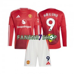 Manchester United fußball trikot Rasmus Hojlund 9 Kinder Heim 2024-2025 Langarm