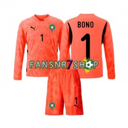 Marokko fußball trikot Yassine Bounou 1 Torhüter Kinder Heim 2024 Langarm
