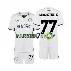 SSC Neaples fußball trikot Khvicha Kvaratskhelia 77 Kinder Auswärts 2024-2025 Kurzarm