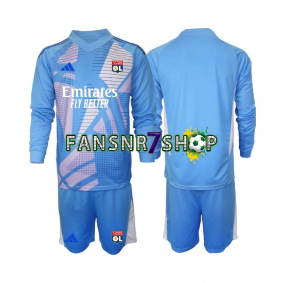 Olympique Lyon fußball trikot Torhüter Kinder Ausweich Blau 2024-2025 Langarm