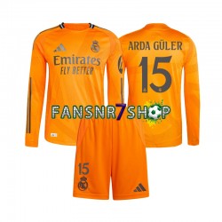 Real Madrid fußball trikot Arda Guler 15 Kinder Auswärts 2024-2025 Langarm