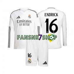 Real Madrid fußball trikot Endrick 16 Kinder Heim 2024-2025 Langarm