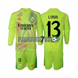 Real Madrid fußball trikot Lunin 13 Torhüter Kinder Viertes 2024-2025 Langarm