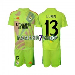 Real Madrid fußball trikot Lunin 13 Torhüter Kinder Viertes 2024-2025 Kurzarm