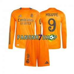 Real Madrid fußball trikot Kylian Mbappé 9 Kinder Auswärts 2024-2025 Langarm