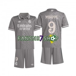 Real Madrid fußball trikot Kylian Mbappé 9 Kinder Ausweich 2024-2025 Kurzarm